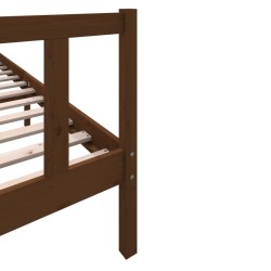 Cadre de lit sans matelas marron miel bois massif 200x200 cm 