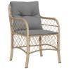 Ensemble de bistro 3 pcs coussins mélange beige résine tressée 