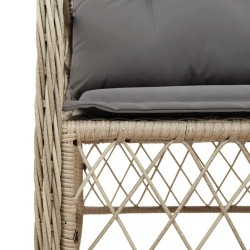 Ensemble de bistro 3 pcs coussins mélange beige résine tressée 