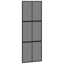 Porte coulissante kit quincaillerie noir 76x205 cm verre trempé 