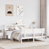 Cadre de lit sans matelas blanc 135x190 cm bois de pin massif 