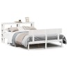 Cadre de lit sans matelas blanc 135x190 cm bois de pin massif 