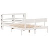 Cadre de lit sans matelas blanc 135x190 cm bois de pin massif 