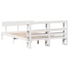 Cadre de lit sans matelas blanc 135x190 cm bois de pin massif 