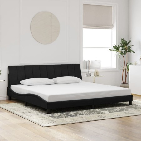 Cadre de lit sans matelas noir 200x200 cm velours 