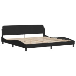 Cadre de lit sans matelas noir 200x200 cm velours 