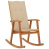 Chaise à bascule avec coussins Bois d'acacia massif 