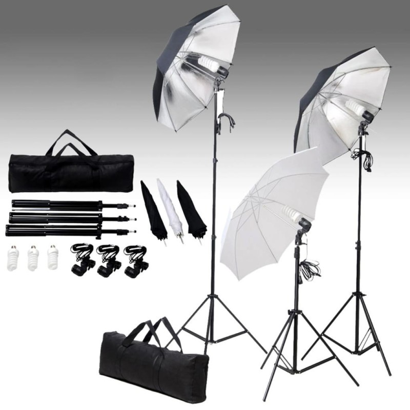 Kit de studio photo avec ensemble d'éclairage et toile de fond 