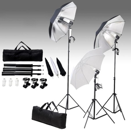 Kit de studio photo avec ensemble d'éclairage et toile de fond 