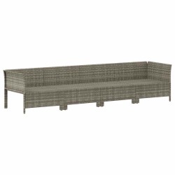 Salon de jardin 4 pcs avec coussins Gris Résine tressée 