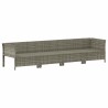 Salon de jardin 4 pcs avec coussins Gris Résine tressée 