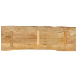 Dessus de table 140x40x2,5 cm bord vivant bois massif manguier 
