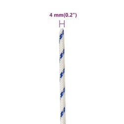 Corde de bateau Blanc 4 mm 500 m polypropylène 