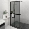 Paroi de douche avec étagère Noir 90x195 cm Verre ESG&Aluminium 