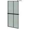 Paroi de douche avec étagère Noir 90x195 cm Verre ESG&Aluminium 