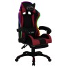 Fauteuil de jeux vidéo avec LED RVB Bordeaux et noir Similicuir 