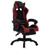 Fauteuil de jeux vidéo avec LED RVB Bordeaux et noir Similicuir 