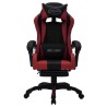Fauteuil de jeux vidéo avec LED RVB Bordeaux et noir Similicuir 