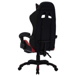 Fauteuil de jeux vidéo avec LED RVB Bordeaux et noir Similicuir 