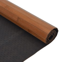 Tapis rectangulaire marron 100x300 cm bambou 
