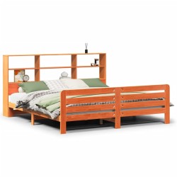Cadre de lit sans matelas cire marron 180x200cm bois pin massif 