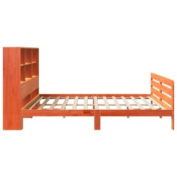 Cadre de lit sans matelas cire marron 180x200cm bois pin massif 