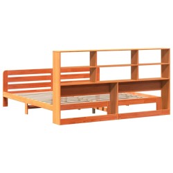 Cadre de lit sans matelas cire marron 180x200cm bois pin massif 