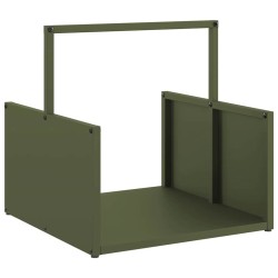 Portant de bois chauffage vert olive 40x40x40 cm 