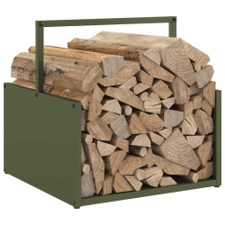 Portant de bois chauffage vert olive 40x40x40 cm 