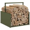 Portant de bois chauffage vert olive 40x40x40 cm 