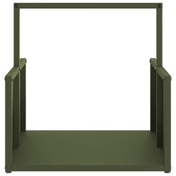 Portant de bois chauffage vert olive 40x40x40 cm 