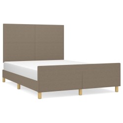 Cadre de lit sans matelas taupe 140x200 cm tissu 