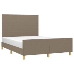 Cadre de lit sans matelas taupe 140x200 cm tissu 