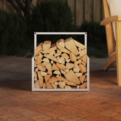 Portant de bois chauffage blanc 40x40x40 cm 