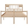Lit bibliothèque sans matelas 140x190 cm bois de pin massif 