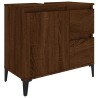 Ensemble d'armoires de salle de bain 3 pcs chêne marron 