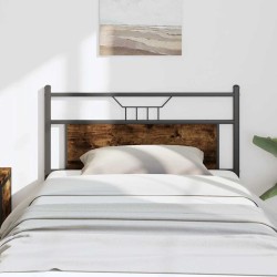 Tête de lit chêne fumé 107 cm bois d'ingénierie et acier 