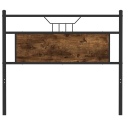 Tête de lit chêne fumé 107 cm bois d'ingénierie et acier 