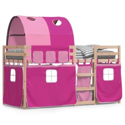 Lit superposé sans matelas rose 80x200 cm bois de pin massif 