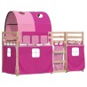 Lit superposé sans matelas rose 80x200 cm bois de pin massif 