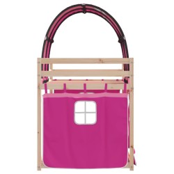 Lit superposé sans matelas rose 80x200 cm bois de pin massif 