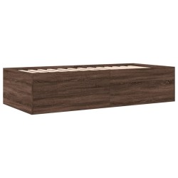 Lit de jour avec tiroirs sans matelas chêne marron 90x190 cm 