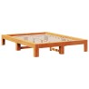 Cadre de lit sans matelas cire marron 150x200cm bois pin massif 