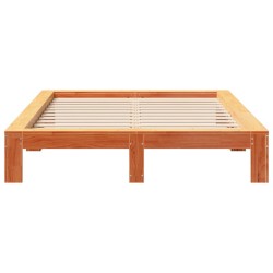 Cadre de lit sans matelas cire marron 150x200cm bois pin massif 