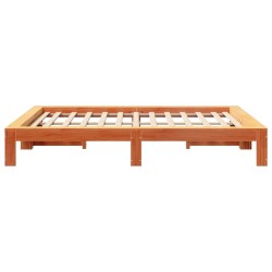 Cadre de lit sans matelas cire marron 150x200cm bois pin massif 