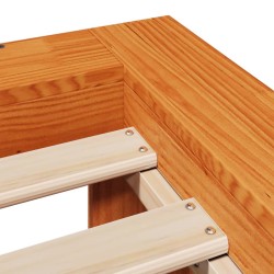 Cadre de lit sans matelas cire marron 150x200cm bois pin massif 