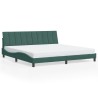 Cadre de lit avec lumières LED vert foncé 200x200 cm velours 