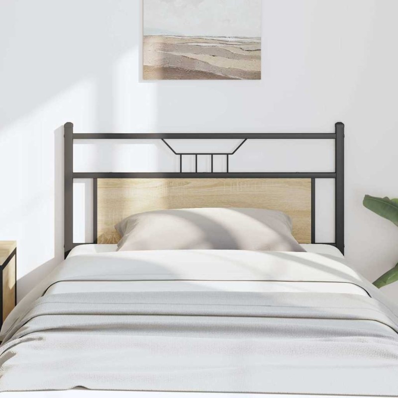 Tête de lit chêne sonoma 107 cm bois d'ingénierie et acier 