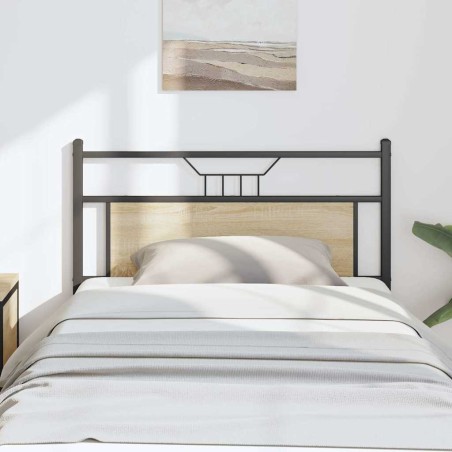 Tête de lit chêne sonoma 107 cm bois d'ingénierie et acier 