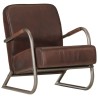 Fauteuil marron cuir véritable 
